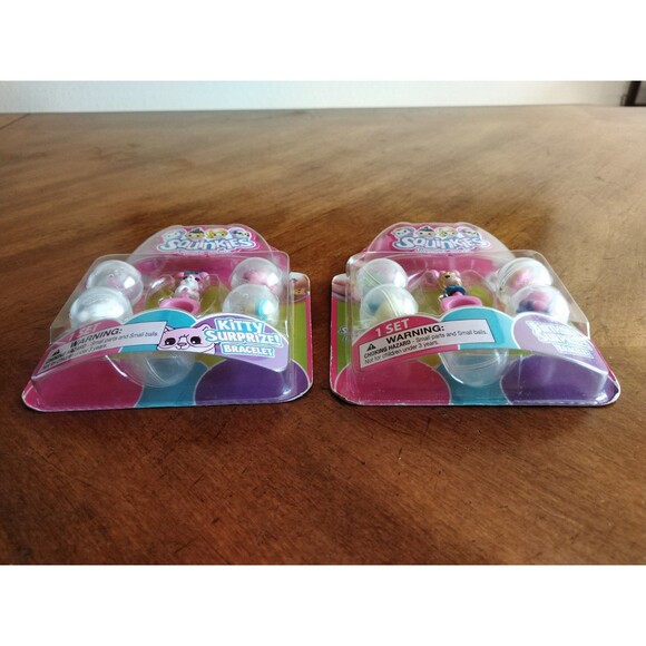 New Squinkies Kitty & Birthday Surprise Surpize Bracelet Ring Links 2010 Lot - Picture 7 of 14